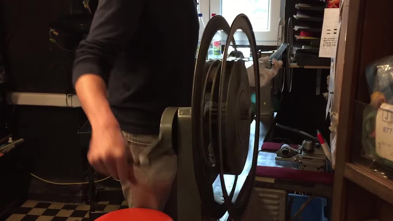 Film reels turning